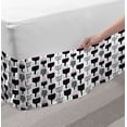 thumbnail image 2 of Nordic Bed Skirt, Pattern with Abstract Flowers in Scandinavian Style Dotted Silhouettes, Elastic Bedskirt Dust Ruffle Wrap Around for Bedding Decor, 4 Sizes, Black Magenta Seafoam, by Ambesonne, 2 of 2