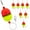 ‎2.4InYellow and red, variant on THKFISH Fishing Slip Bobbers,EVA Foam Popping Floats Weighted,Oval Integral,Slip Bobbers Floats for Freshwater and Saltwater Inshore,8PCS