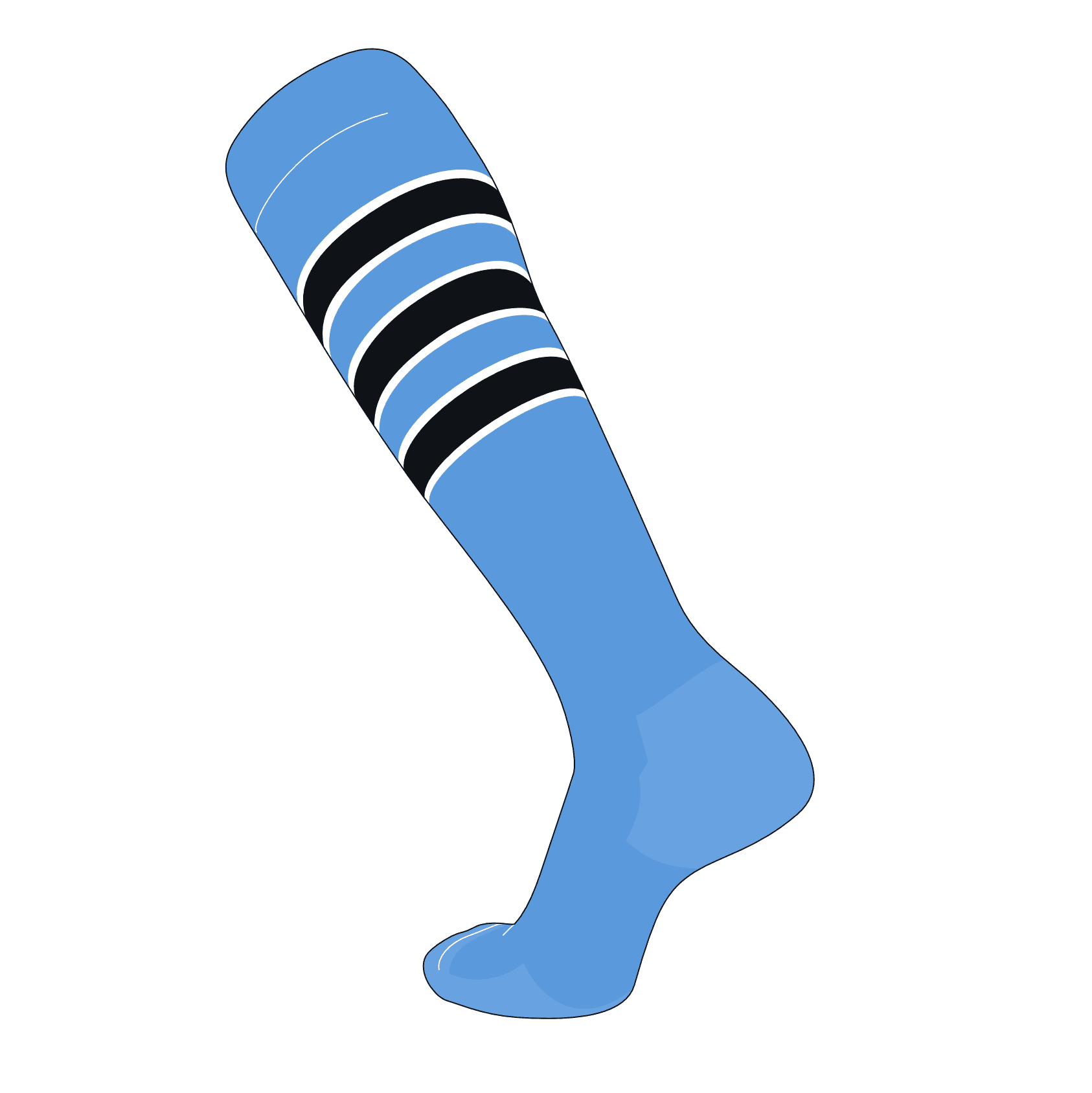 TCK Elite Baseball Football Knee High Striped Socks (D) Baby Blue ...
