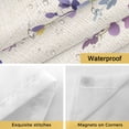 thumbnail image 4 of Purple Flower No Hooks Shower Curtain with Snap-in Liner Watercolor Purple Wisteria Floral Butterfly Vintage Linen Texture Shower Curtains for Bathroom, Waterproof, Easy Install, Washable 72"x96", 4 of 9