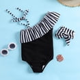thumbnail image 2 of XEGLSBU Girls Swimsuit Size 12-13 Summer Children Girls Ruffles 1 Piece Swimwear Solid Color Beach Swimsuit Bikini Black-C Size 12-24 Months, 2 of 4