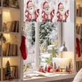 thumbnail image 3 of Christmas Valances for Windows, 42 x 18in, Watercolor Snowflakes Retro Santa Claus White Rod Pocket Kitchen Valance Curtain Light Filtering Window Treatments for Living Room Bedroom, 1 Panel, 3 of 7