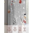 thumbnail image 2 of Grey Snowman Christmas Sheer Curtains 63 Inch Length 2 Panels Set, Semi Transparent Voile Rod Pocket Curtains for Living Dining Room Bedroom Drapes Snowflake Tree Balls Xmas, 2 of 8