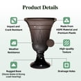 thumbnail image 4 of Chiccushion 23.6" Large Urn Planters for Outdoor Plants, Set of 2 Plastic Flower Pot for Wedding Party Bridal Shower Garden Patio Home Decor, Brown, 4 of 8