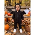 thumbnail image 4 of RUINIXCW Newborn Baby Bat Costume Kids Halloween Cosplay Costume Infant Baby Boy Fall Winter Clothes Jumpsuit Long Sleeve Zip Up Hooded Romper Wings, 4 of 10