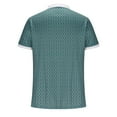 thumbnail image 4 of EWASWON Men's Short Sleeve Graphic Polo Shirt, Slim Fit Zip-Up Collar, Breathable Cotton Blend for Summer Casual Wear,Green,Size L, 4 of 6