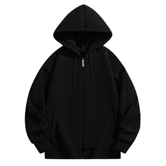 XuJwPNcy Sweat à Capuche à Fermeture à Glissière pour Hommes Doublé en Polaire Veste à Capuche Zippée Complète Chandails en Molleton Thermiques d'Extérieur pour Hommes