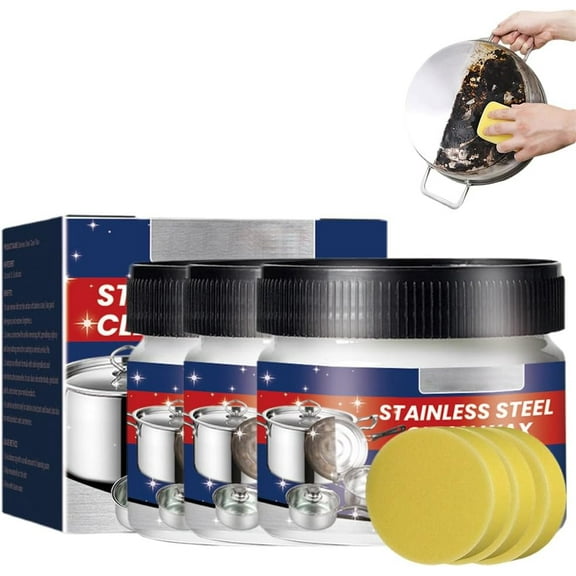 Stainless Steel Scratch Remover for Appliances, 2025 New Magical Nano-Technology Stainless Steels Cleaning Paste,Stainless Steel Scratch Remover (3PCS)
