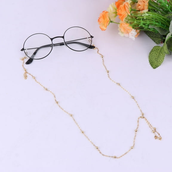 Masteelf 2Pcs Eyewear Chain Golden Alloy For Men Women Sports 31.5 x 0.18 x 0.18in