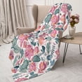 thumbnail image 3 of Rateoe Flower Leaves Pattern Flannel Throw Blanket, Ultra-soft Blanket for Bed, Couch, Car, Hypoallergenic Anti-pilling blanket-50"x40"(Vertical), 3 of 6