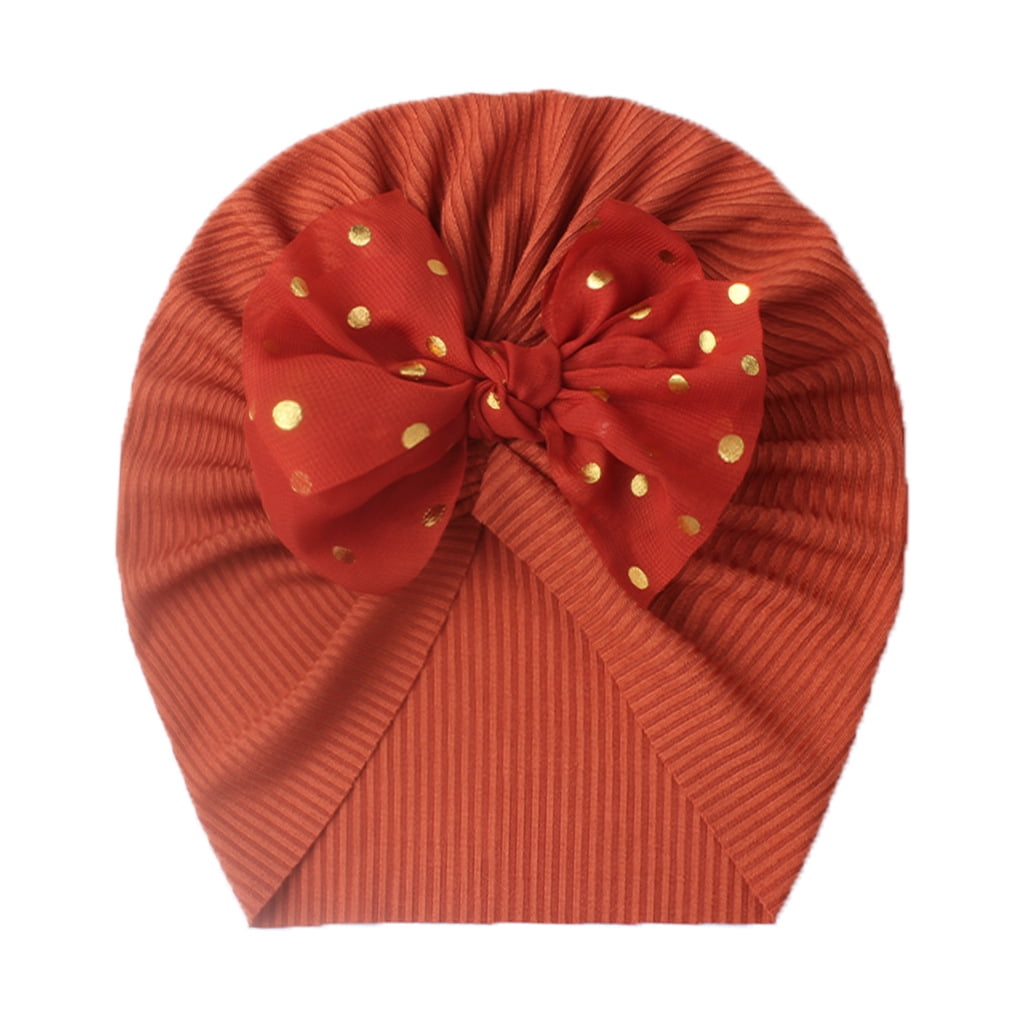 Dalrosia Baby Turban Hats, Baby Soft Bow Knot Cap Infant Toddler Hospital Hat Head Wrap 0-48 Months