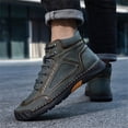 thumbnail image 4 of Domuza Hand Stitched Leather Men's Chukka Ankle Boots, Classic Lace-Up Mid Top Casual Shoes, Built-In Arch Support Wide Toe Design, Waterproof Non-Slip Durable Sneakers Green 8 (EU-41), 4 of 6