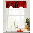 thumbnail image 4 of Fsddascl Red Tie Up Valance Curtains for Windows, Kitchen Curtains Window Treatments, Retro Oil Painting Modern Abstract Art Aesthetics Short Window Shades Valances for Bedroom Bathroom Cafe 54"x18", 4 of 7