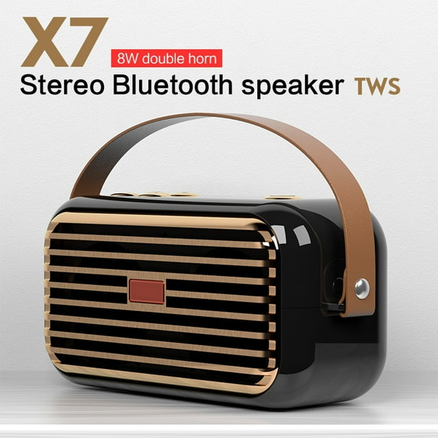 Cameland Haut-Parleur Bluetooth Extérieur Portable Bluetooth Stéréo Radio Sans Fil Rétro à Main Prise en Charge