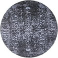 thumbnail image 1 of Ahgly Company Machine Washable Indoor Round Industrial Modern Dark Goldray Black Area Rugs, 7' Round, 1 of 7