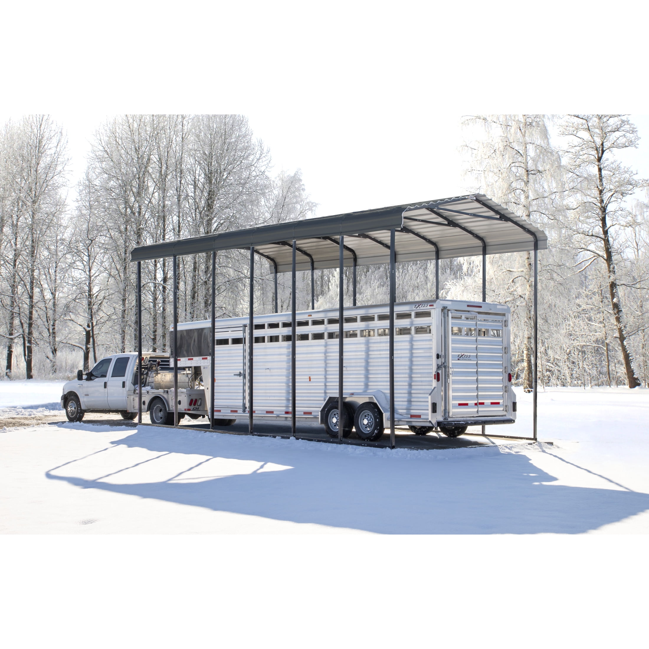 Arrow 14 x 29 x 14 ft Charcoal RV Carport