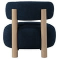 thumbnail image 6 of Newboti Furniture Modern 1pc Boucle Blue Fabric Upholstered Barrel Back Accent Chair Armchair Round Seat Slim Barrel Backrest 85434, 6 of 11