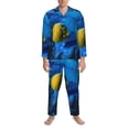 thumbnail image 3 of Fotbe Sports Tennis Ball Pijama de Hombre con Estampado de Manga Larga, Conjunto de 2 Piezas, Ropa de Dormir Suave y Cómoda con Bolsillos-XX-Large, 3 of 7