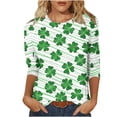 thumbnail image 1 of Camiseta Casual de Cuello Redondo con Estampado de Moda, Camiseta Casual de Manga 3/4 de Mujer para Primavera Verano, 1 of 5