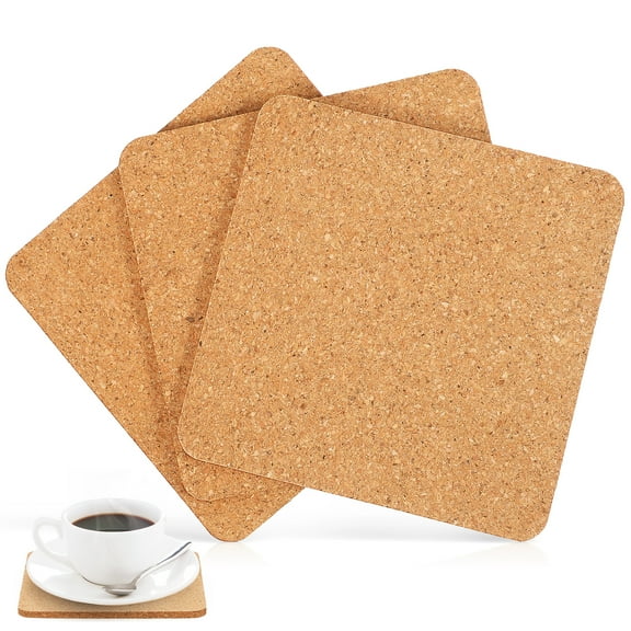 3 Pcs Table Coasters for Drinks Practical Cork Coasters Reusable Square Cup Mats Warm Gifts
