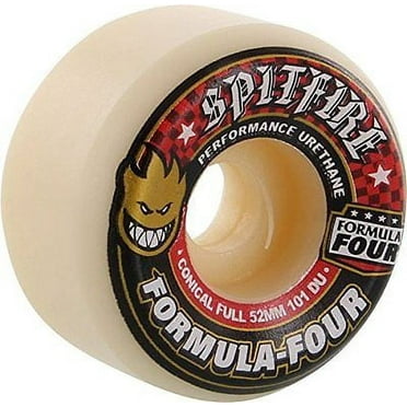 Spitfire F4 White and Red 101A 52mm Conical Skateboard Wheels (4 Pack)