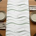thumbnail image 5 of Table Runners 72 Inches Long Dress Scarves, Sage Green Stripes Farmhouse Kitchen/Dining Table Runner, Coffee Tablerunners, Modern Simple Gradient Waves Lines 14x72 Inch, 5 of 9