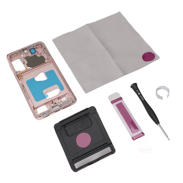 Metal Middle Frame Bezel for S21 Plus Cracked Frame Repair Kit with Tools Screwdriver, Tweezer, Stand
