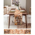 thumbnail image 3 of Thanksgiving Cattle Table Runner 48 Inches, Fall Pumpkin Maple Leaf Botanical Plaid Bed Runner Dresser Scarves Tabletop for Indoor Outdoor Parties/Ceremony/Banquet, 13" x 48", 3 of 8