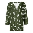 thumbnail image 5 of Awdenio - Camisetas de manga larga para mujer, blusas holgadas con estampado juvenil, blusas informales con cuello en V y mangas 3/4, 5 of 5