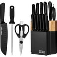 thumbnail image 1 of HOBO Kitchen Knife Set with Wooden Block 15-Piece Matte Black, 1 of 3