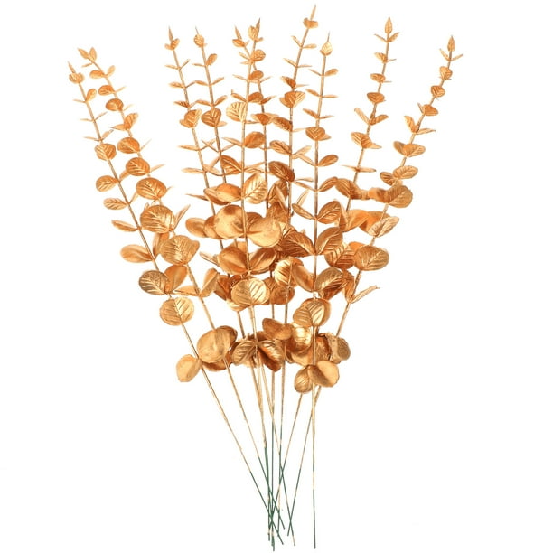 GOOHOCHY 10pcs tallos de eucalipto artificial deja ramas de eucalipto de toque real para la fiesta de bodas