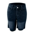 thumbnail image 4 of QUNYINEY Wide Leg Womens Denim Shorts Blue High Waist Casual Bermuda Shorts Relaxed Fit Stretch Jean Shorts, 4 of 5