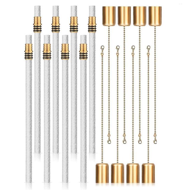 Kit de antorcha para botella de vino de 16 piezas, antorcha casera de bricolaje, incluye latón Soporte para mecha de antorcha con arandela, mechas de antorcha y cubierta de lámpara