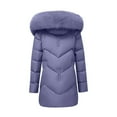 thumbnail image 5 of miqiqism Women's Long Sleeves Cardigans Winter Parka Coat Sherpa Lined Warm Cotton Jacket with Removable Hood,4X-Large, 5 of 6