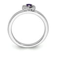 thumbnail image 2 of Sterling Silver Stackable Expressions Amethyst Heart Ring - Size 10, 2 of 3