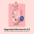 thumbnail image 6 of LANFENG Wireless Bluetooth Headphones with Microphone, Children Cute Cat Ear Girl Headphones for School, Pink Kindergarten Light up Kawaii Noise Cancelling, 6 of 6