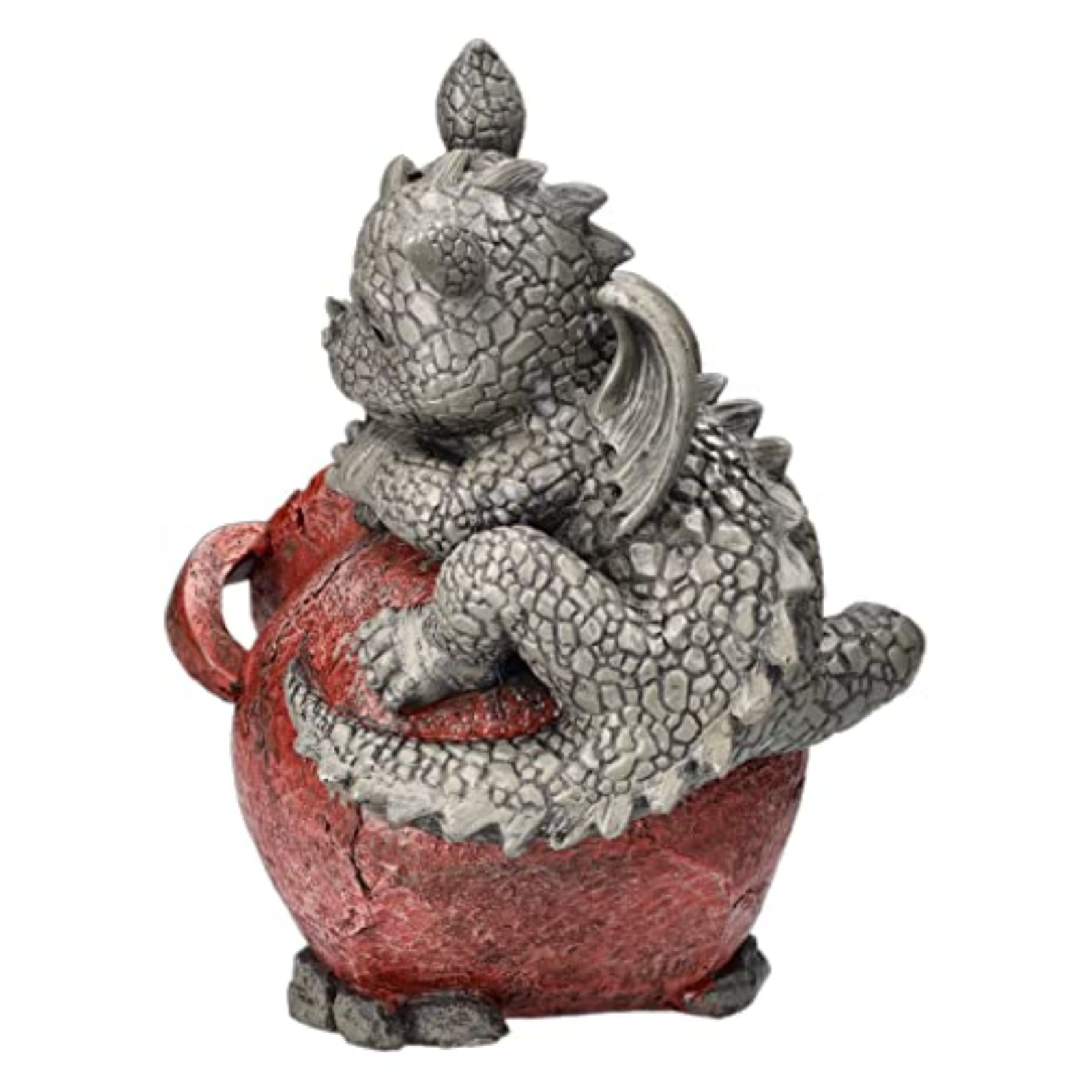 Playful Garden Dragon Planter Garden Display Decorative Accent Sculpture Stone Finish 10 Inch Tall