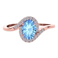 thumbnail image 2 of Mauli Jewels Engagement Rings for Women 1.00 Carat Halo Diamond & Blue Topaz Gemstone Ring In Solid Prong-Setting Solid 14K Rose Gold, 2 of 4