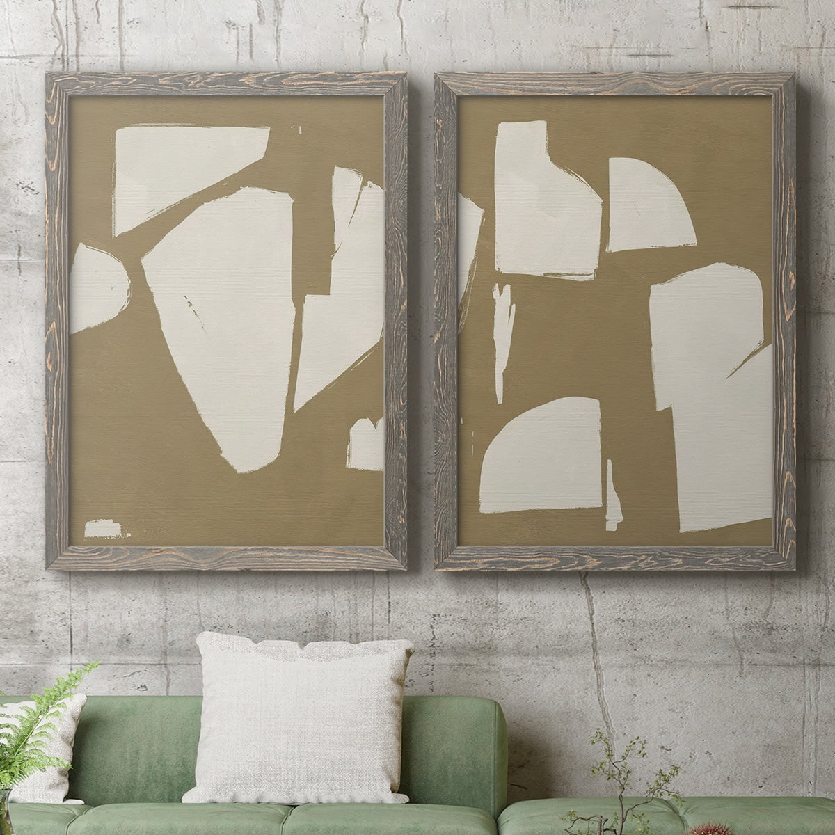 Chunky Abstract III - Premium Framed Canvas 2 Piece Set - Ready to Hang