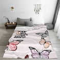 thumbnail image 6 of Throw Blanket for Couch Sofa and Bed, Beautiful Butterfly Super Soft Plush Throw Blanket, Fuzzy Cuteness Comfy Warm Washable Flannel Blanket & Throws for All Season 80"x60", 6 of 7