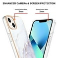 thumbnail image 4 of SaniMore for iPhone 14 6.1" 2022 Case with Wireless Charging Shockproof TPU Backplane Glitter Marble Pattern Fashion Design Anti-drop Anti-fingerprint Skin-feel Cover For iPhone 14, White, 4 of 5