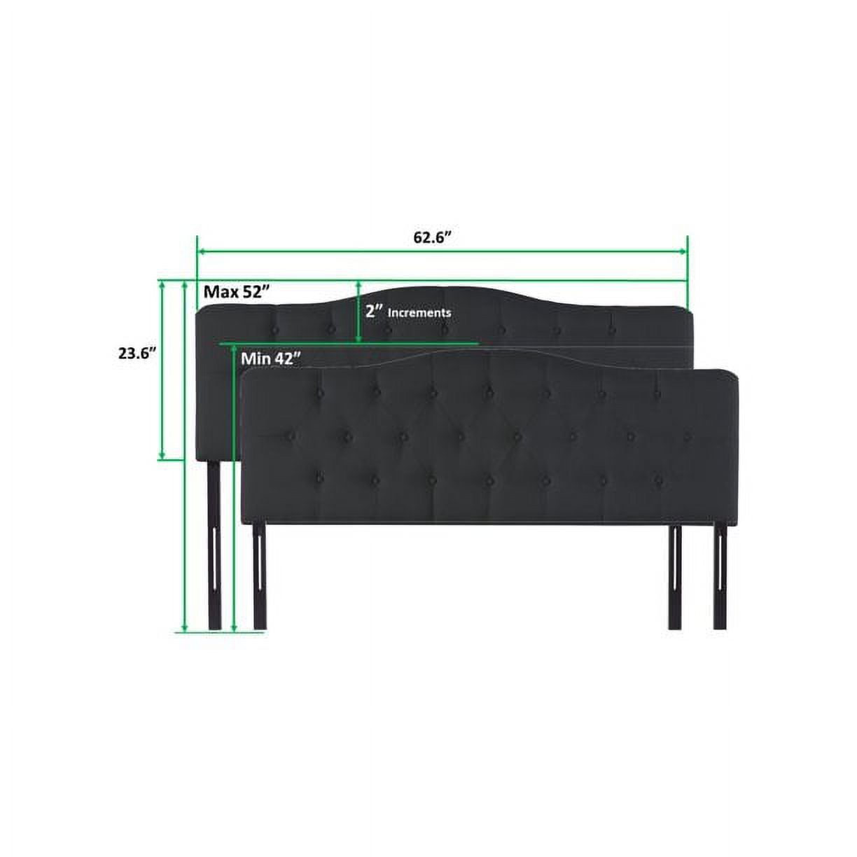 Cassandra Headboards for Full Size Bed, Upholstered Button Tufted Bed Headboard, 12 Adjustable Positions Full Headboard Only, Wall Mounted Headboard, Bed Backboard Linen Fabric Head Board Black