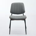 thumbnail image 6 of Tcbosik Upholstered Dining Chairs Set of 2, Faux Leather Armless Chair with Metal Legs for Home Kitchen Bedroom Living Room, Gray, 6 of 10