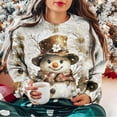 thumbnail image 4 of GuzomFashion Womens Christmas Snowman Graphic Sweatshirt - White, Soft Stretch Relaxed Fit, Long Sleeve Crew Neck, Fade-Resistant, Fall Winter Festive Casual Wear (S-XXL),Size XL, 4 of 5