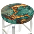 thumbnail image 3 of Disketp Emerald Color Gold Marble Funda Redonda para Taburete, Funda de Cojín para Silla de Bar Suave y Elástica-13 inch, 3 of 7