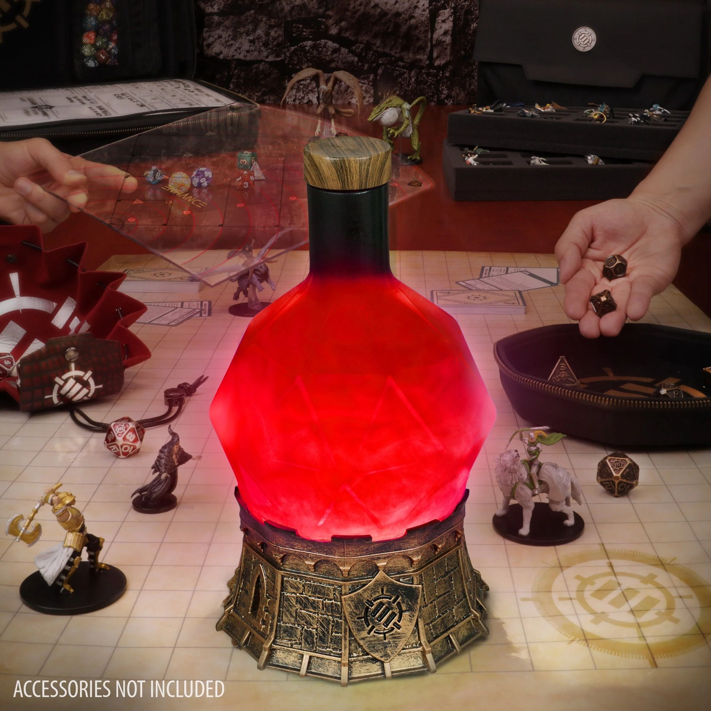 ENHANCE Gaming Sorcerer's Health Potion Light with Swirling Mystical Brew, Potion Bottle Light (Red)