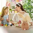 thumbnail image 2 of Qocolhg Easter Brown Bunny Basket, 9”× 3.5” Rabbit Backet with Foldable Ears, Empty Soft Basket with Handle, Easter Gifts for Babies, Kids Egg Hunt Game, Candy Bag & Party Favor Storage Container, 2 of 4