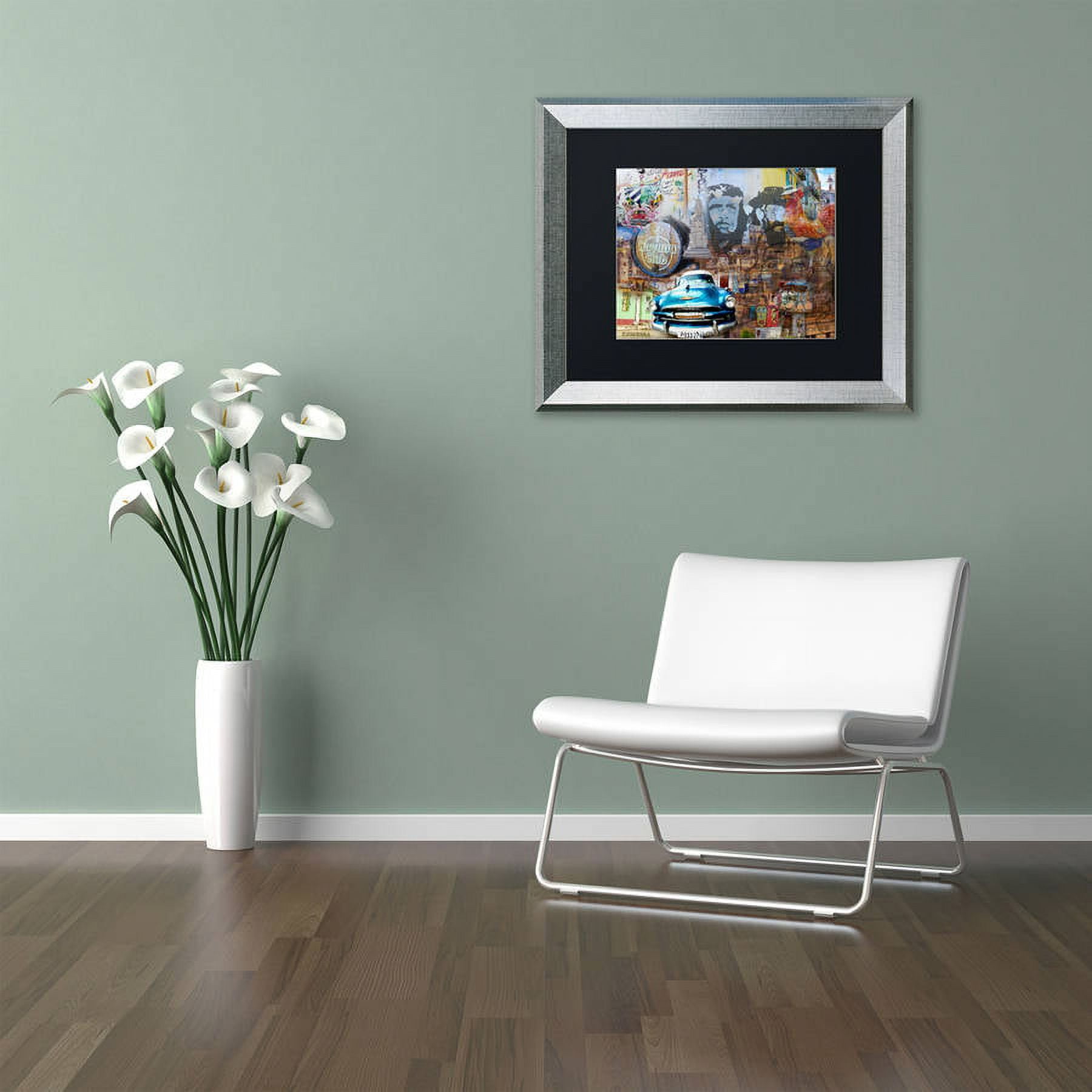 Trademark Fine Art "Havana Club II" Canvas Art by Alberto Lopez, Black Matte, Silver Frame