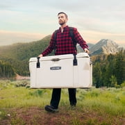 Lifetime 115 qt Bear-Resistant Camping Cooler, Premium High Performance, Ice Retention, Hard Cooler, 150 Can Capacity, Khaki (91000)
