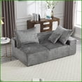 thumbnail image 5 of Modern Minimalist 2-Person Chenille Sofa | Gray | Cushion Back | Flared Arms | Lazy Comfort for Living Room/Bedroom – No Assembly Needed, 5 of 18